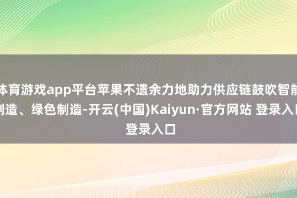 体育游戏app平台苹果不遗余力地助力供应链鼓吹智能制造、绿色制造-开云(中国)Kaiyun·官方网站 登录入口