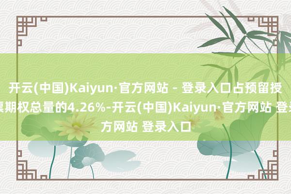开云(中国)Kaiyun·官方网站 - 登录入口占预留授予股票期权总量的4.26%-开云(中国)Kaiyun·官方网站 登录入口