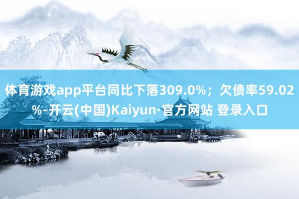 体育游戏app平台同比下落309.0%；欠债率59.02%-开云(中国)Kaiyun·官方网站 登录入口