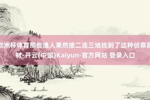 欧洲杯体育那些渔人果然接二连三地找到了这种侦察器材-开云(中国)Kaiyun·官方网站 登录入口