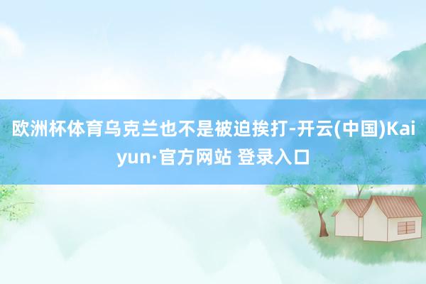 欧洲杯体育乌克兰也不是被迫挨打-开云(中国)Kaiyun·官方网站 登录入口
