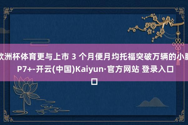 欧洲杯体育更与上市 3 个月便月均托福突破万辆的小鹏 P7+-开云(中国)Kaiyun·官方网站 登录入口