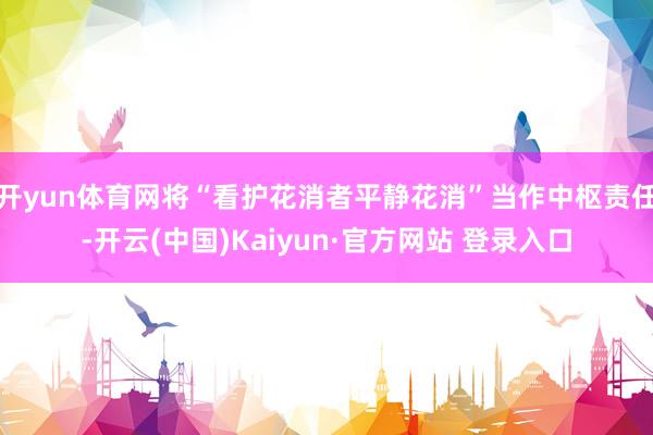开yun体育网将“看护花消者平静花消”当作中枢责任-开云(中国)Kaiyun·官方网站 登录入口