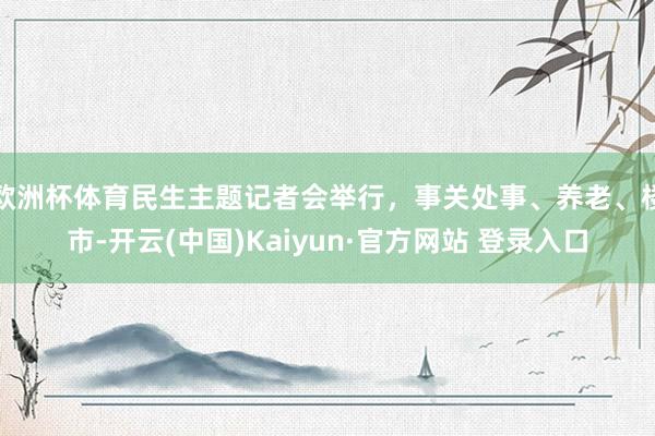 欧洲杯体育民生主题记者会举行，事关处事、养老、楼市-开云(中国)Kaiyun·官方网站 登录入口